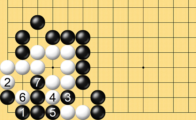오청원사활, 패 없이 잡기, 급소, 급소
