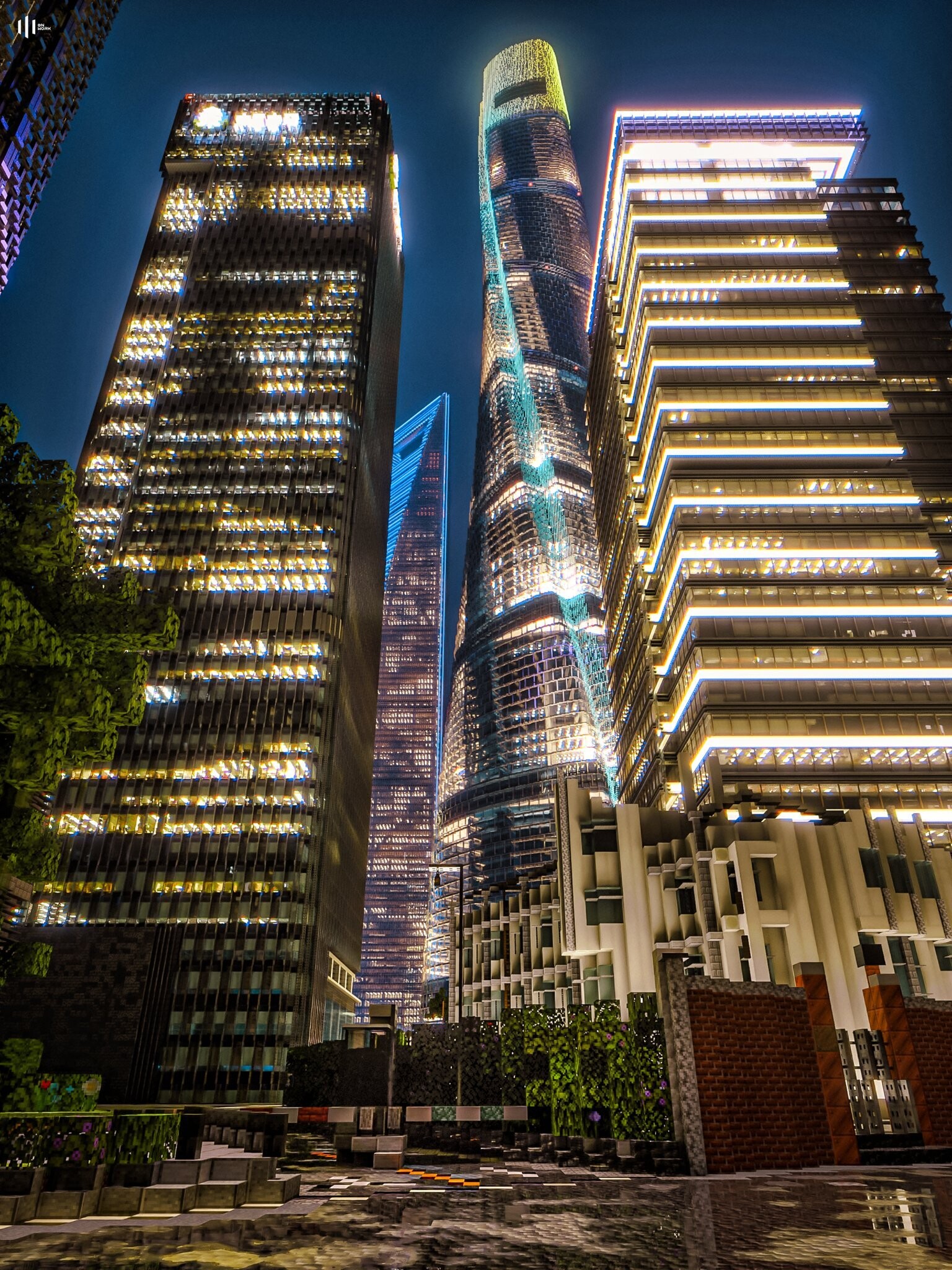 마인크래프트로 만든 도시 고층건물 사진들 - DVDPrime