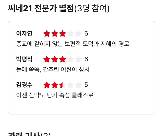 [킹 오브 킹스] 씨네21 별점