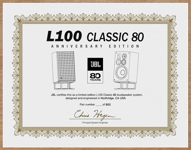 JBL, 80주년 기념 에디션 스피커 L100 Classic 80 출시: 오디오 역사의 80주년을 기념하다