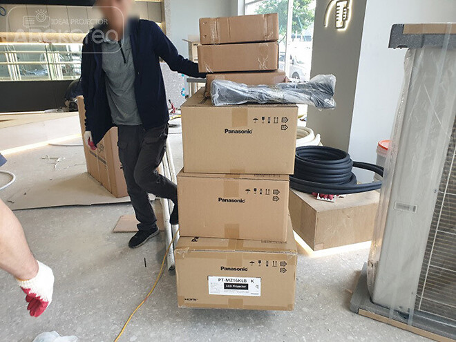 이천 디저트 39 카페 엣지블랜딩 파나소닉 빔프로젝터 시공사례