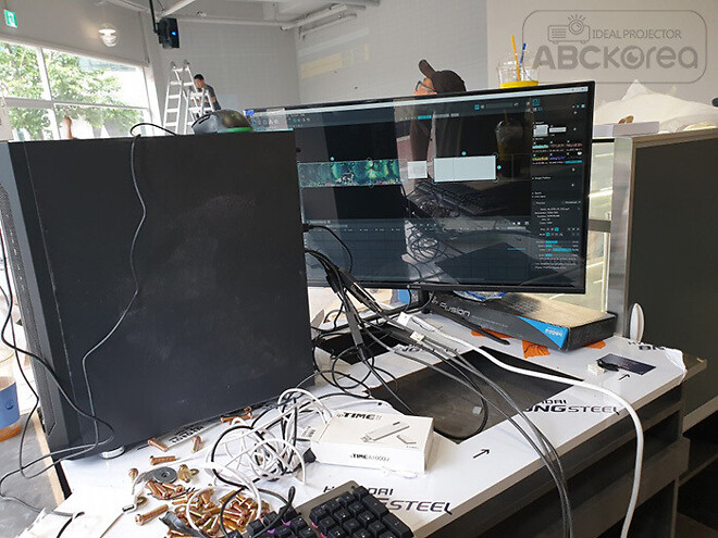 이천 디저트 39 카페 엣지블랜딩 파나소닉 빔프로젝터 시공사례