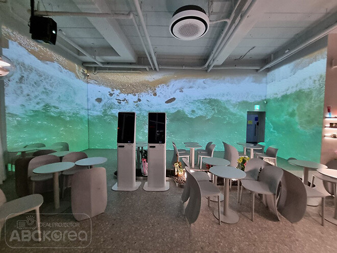 이천 디저트 39 카페 엣지블랜딩 파나소닉 빔프로젝터 시공사례