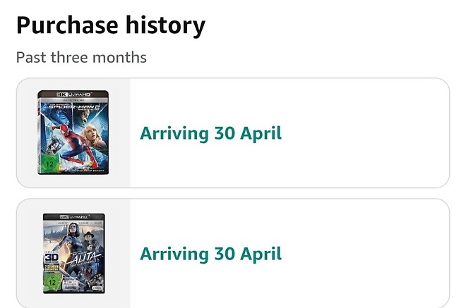 알리타, 어메이징 스파이더맨 2 구하기 너무 힘들어서 그냥 독일판으로 샀습니다.