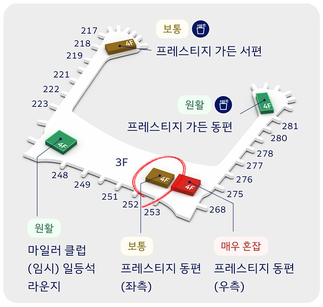 인천공항 대한항공 라운지들은 이렇게 생겼습니다.