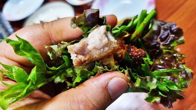 오가피 삼겹살 쌈