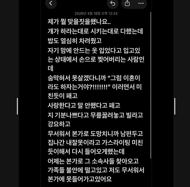 블랙핑크 지수 친오빠 부인 가정폭력 피해 폭로중