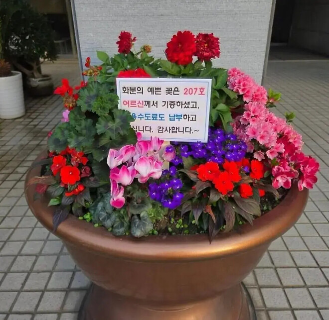 [펌] 꽃 화분 기증 안내 멘트
