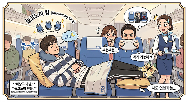 비행기에서 다리 뻗고 누울 수 있는 눕코노미 세상