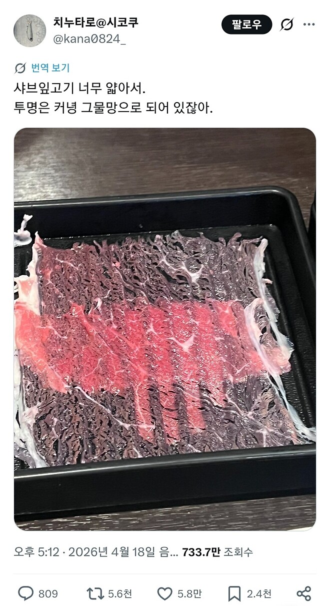 일본에서 논란이라는 샤브샤브