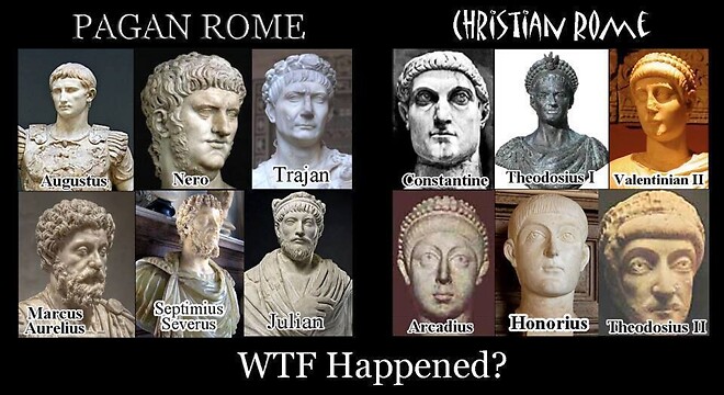 기독교화 전후의 로마