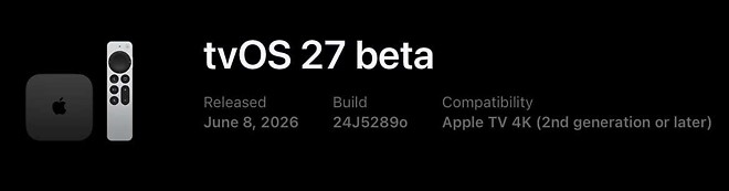 구형 애플TV는 tvOS 27을 지원받지 못합니다