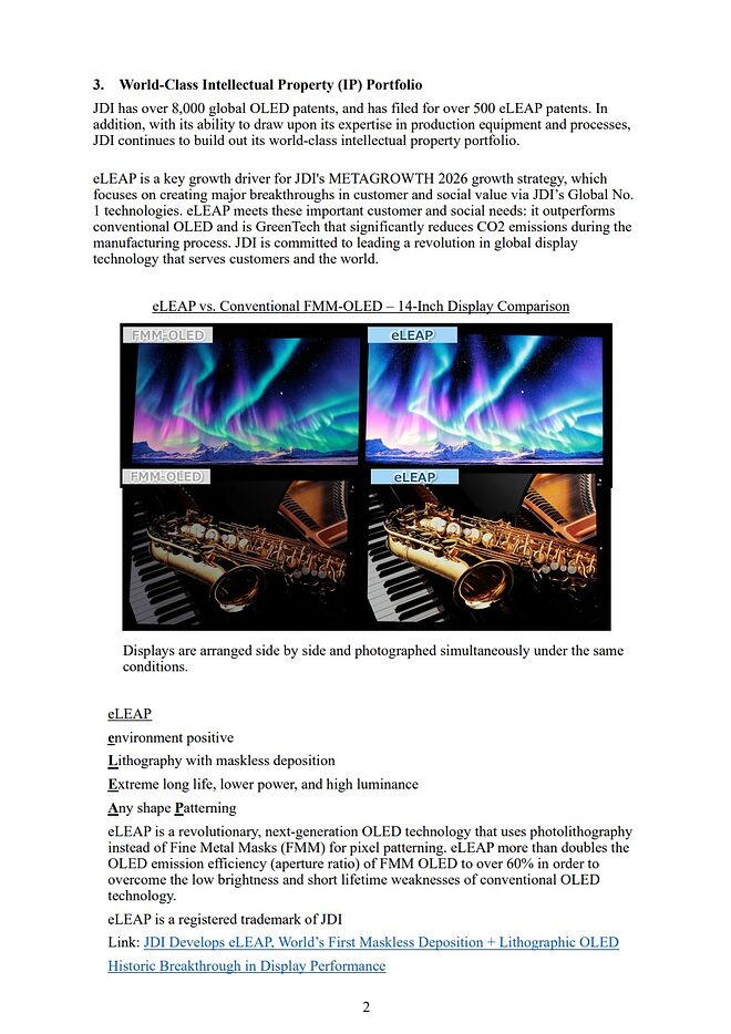 Japan Display가 마침내 eLEAP OLED 제조를 시작합니다 DVDPrime