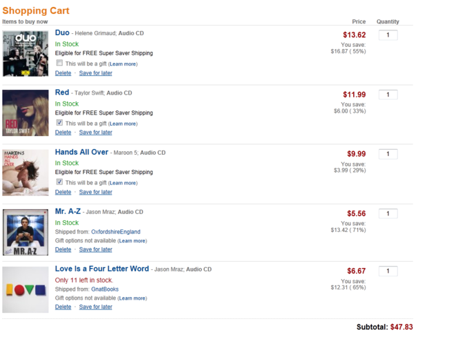 [지름] 음반 충동질 (from amazon)