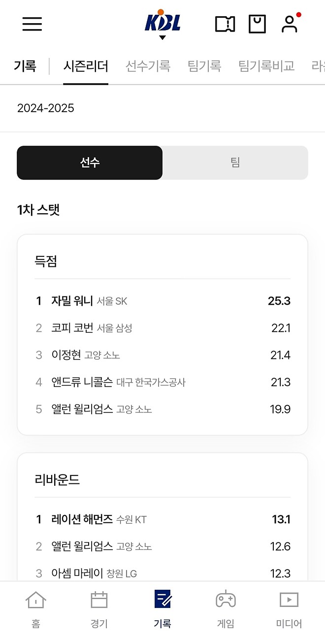 KBL 앱 사용 꿀팁 (KBL팬 필독!!!) - 매니아 커뮤니티 프로농구(KBL) 게시판