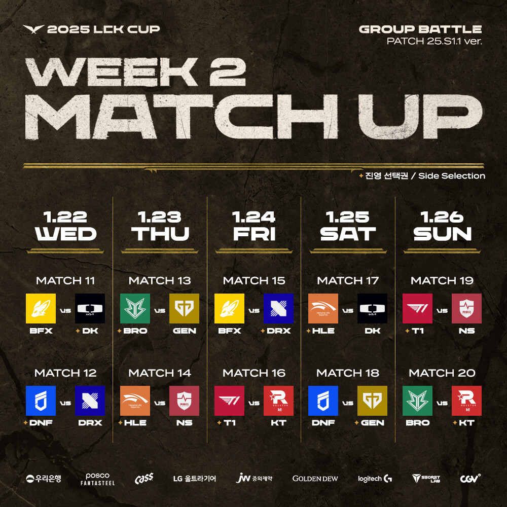 2025 LCK CUP 2주차 매치업 NBA Mania