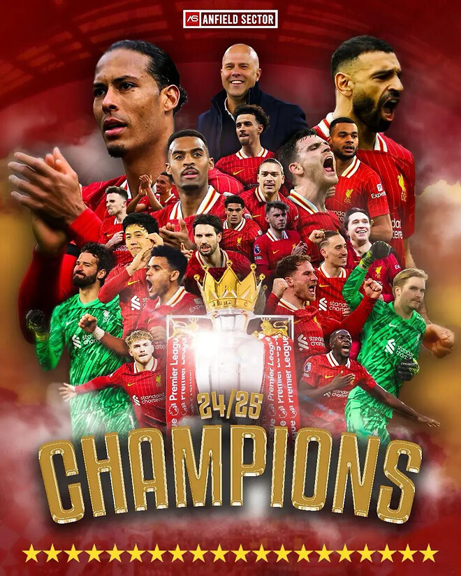 [오피셜] 리버풀 FC, 2024-25시즌 프리미어리그 우승