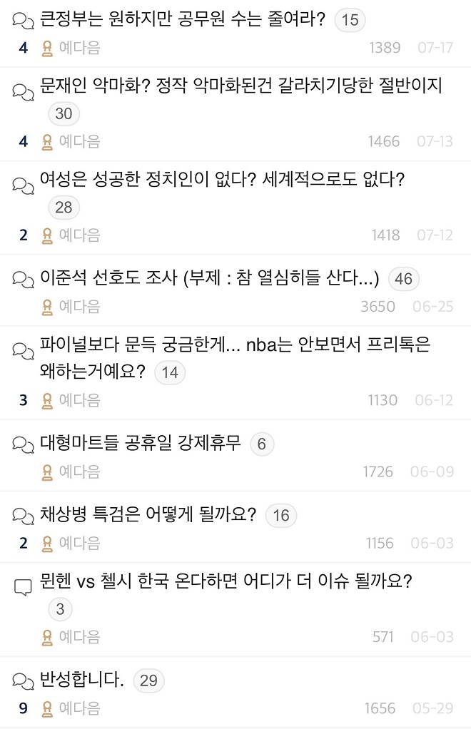 진지하게 궁금한데 그쪽 지지자분들은