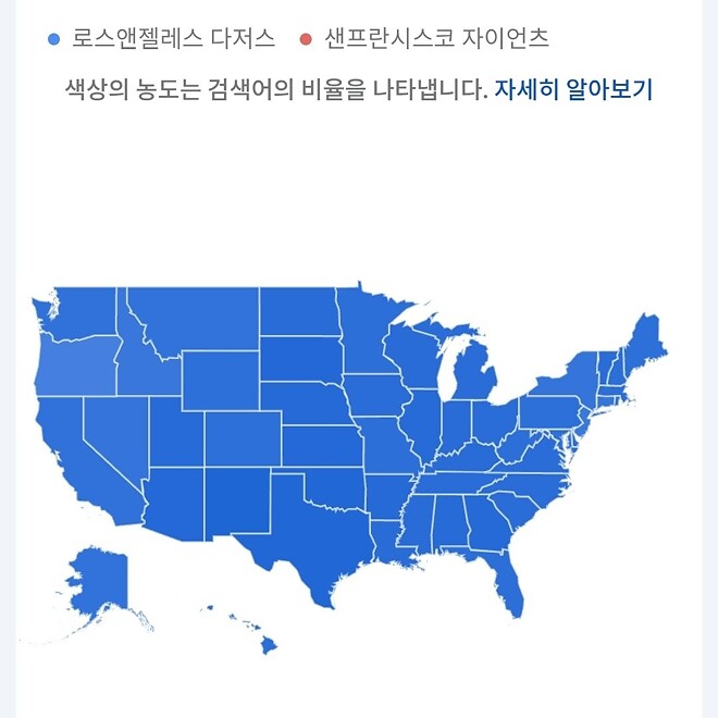 스포츠 라이벌 몇개 구글 트렌드로 검색해봤습니다.