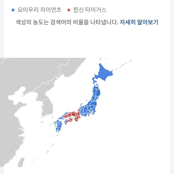 스포츠 라이벌 몇개 구글 트렌드로 검색해봤습니다.