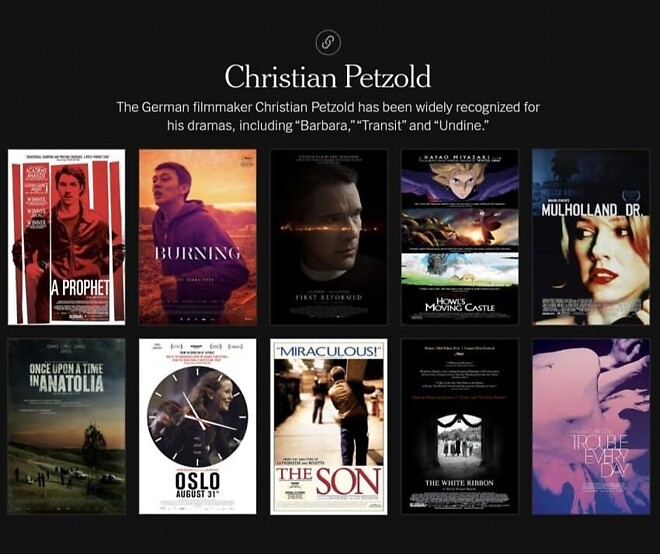 유명감독들이 선정한 21세기 최고영화