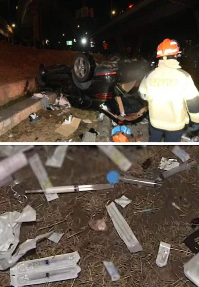 반포 뽕쟁이 포르쉐 추락 사고 영상