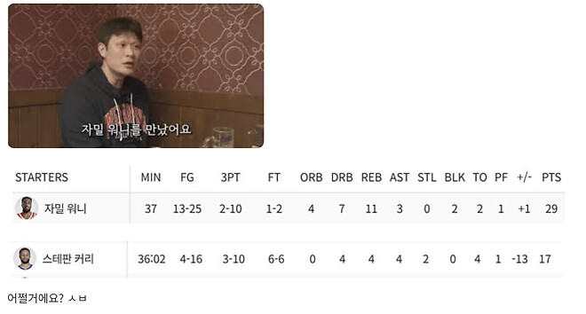 오늘로 커리 vs 제일런 그린은  제일런 그린 승리 맞지?