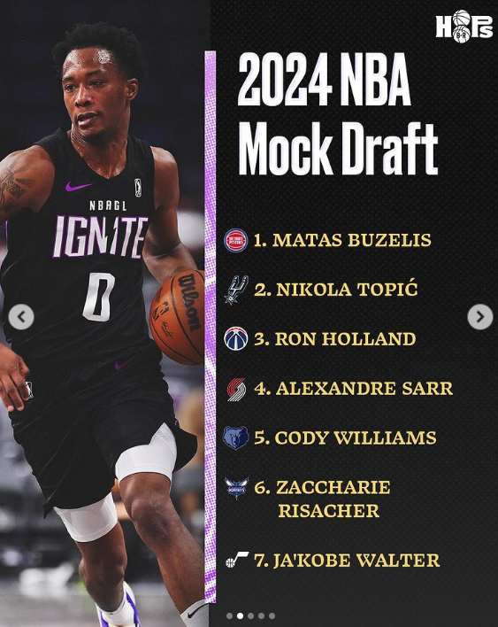 업데이트된 2024 mock draft (by 와써맨) NBA Mania