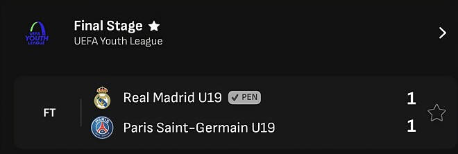 [오피셜] 유스리그 세미 파이널 결과