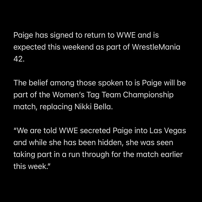 페이지 wwe 복귀인듯