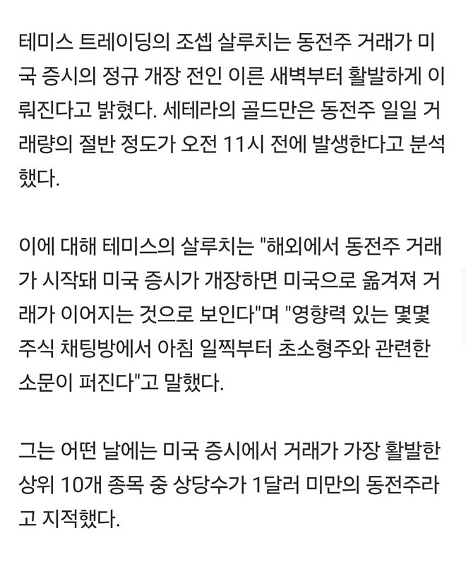 개미들, 이번엔 미국🇺🇸 동전주 단타로 10배 수익 노린다