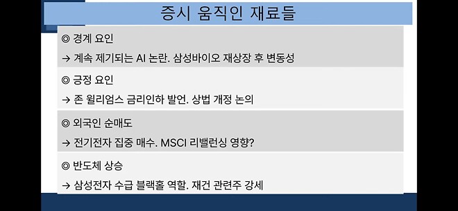 증시 움직인 재료들