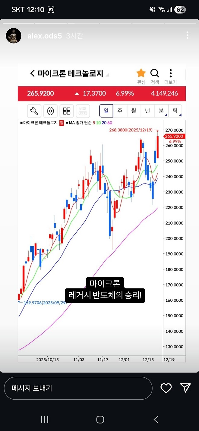 알상무님 인스타)  오라클,마이크론,엔비디아