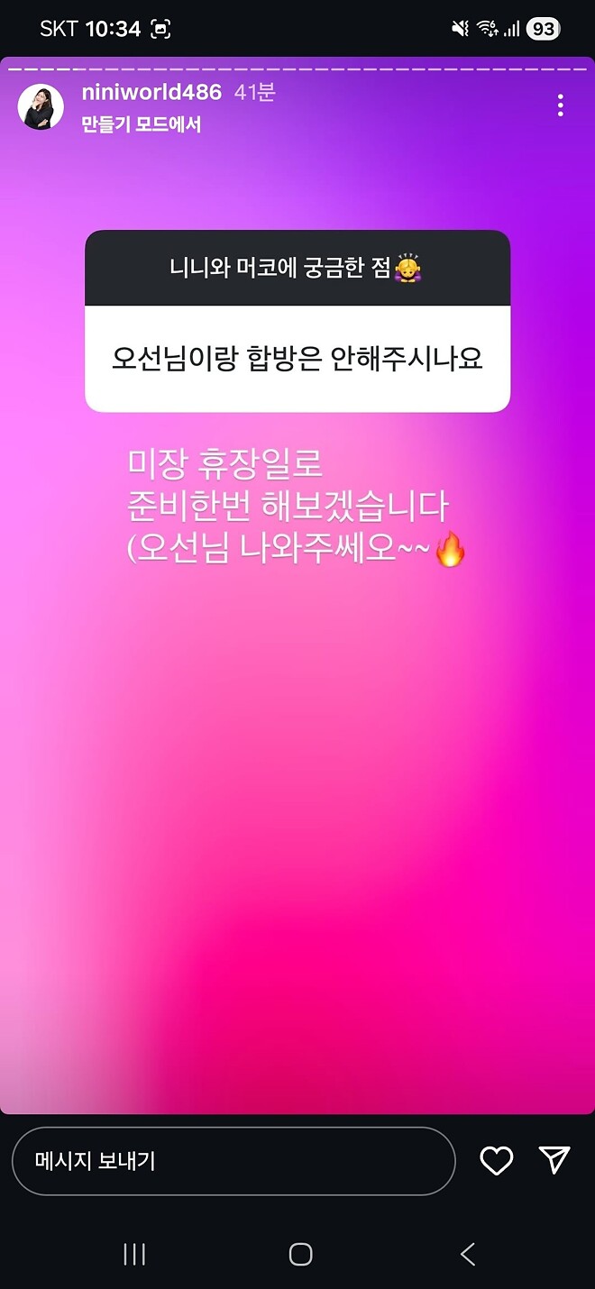 니니누나 인스타로 질문 받는 중(마감됨)