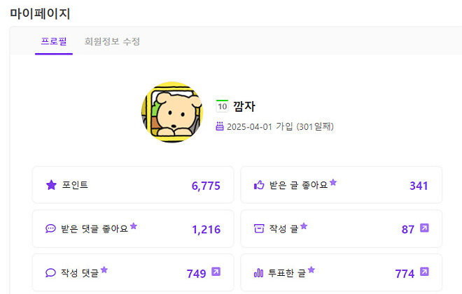 ⭐⭐ 축 ⭐⭐ 가입한지 301일만에 10 Level 달성 ⭐⭐ 하 ⭐⭐