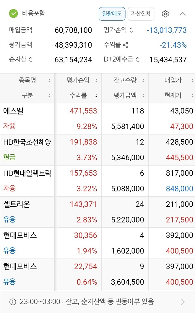 열심히 벌지만 마이너스 평손은 늘어나는 마법을 보여드림1