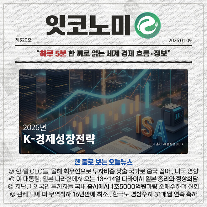 경제 뉴비를 위한 오늘의 경제뉴스 요약(260109)