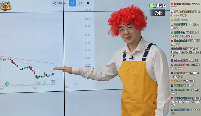 아침방송 보고있는데 배경이 너무 붉어서 선장님의 머리카락이 보이지 않네요