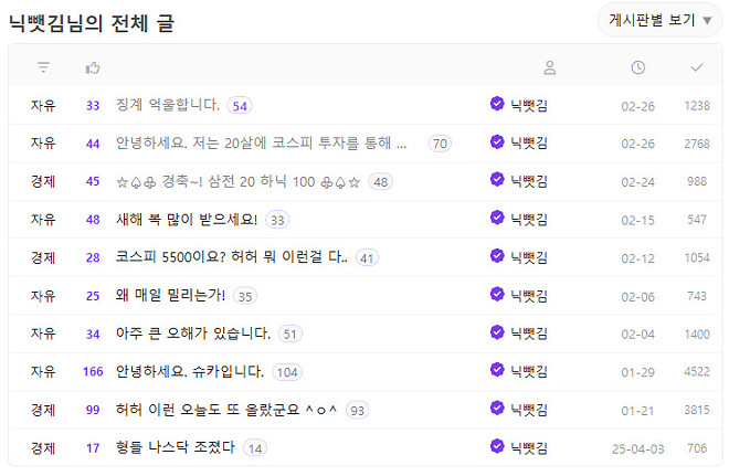 닉뺏김님 돌아오십시오!