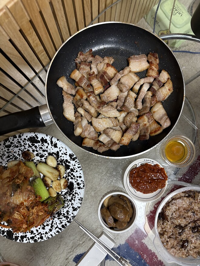 늦은 삼겹이 후기(정석대로 먹음)