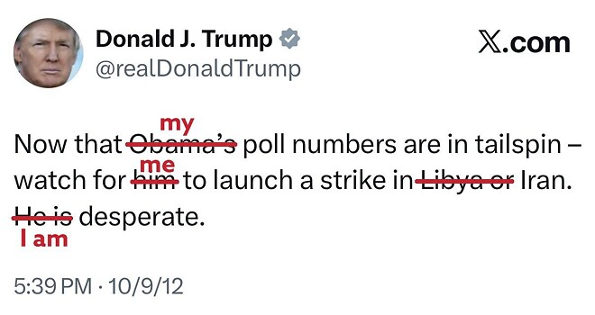 유머) 교정된, 트럼프의 트위터 게시글