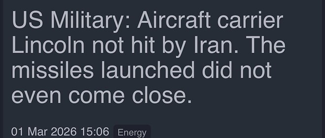 이란 혁명수비대, 항공모함 USS 아브라함 링컨호 격추 주장