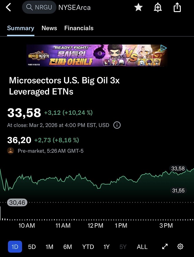 유가 살벌하네요