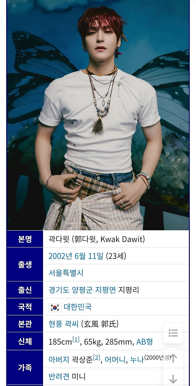 의외의사실) 증시각도기님의 아들은 아이돌이다.