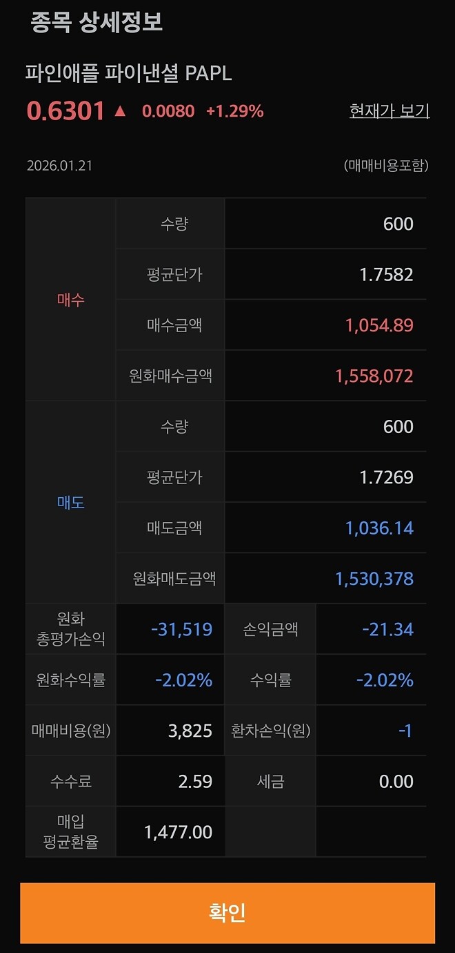 미장 매매비용이 헷갈리는데 이거 맞냐?