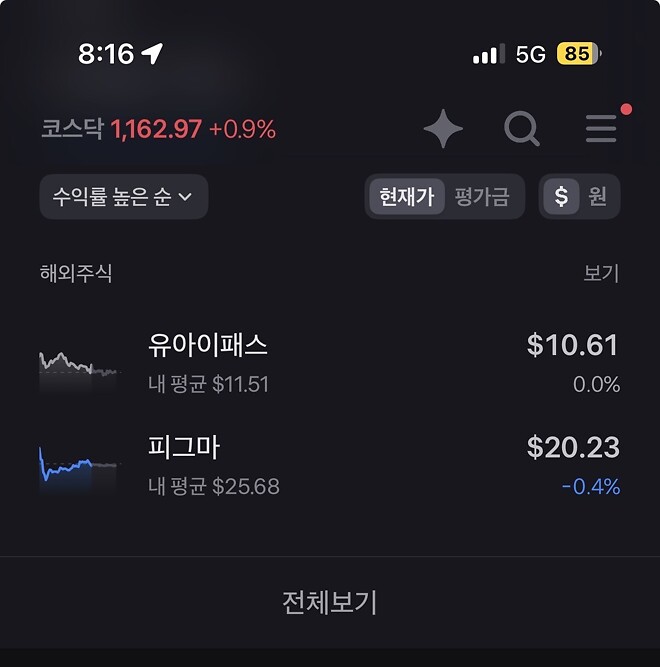 팔란 마소 제타 펩시코 싹다 익절