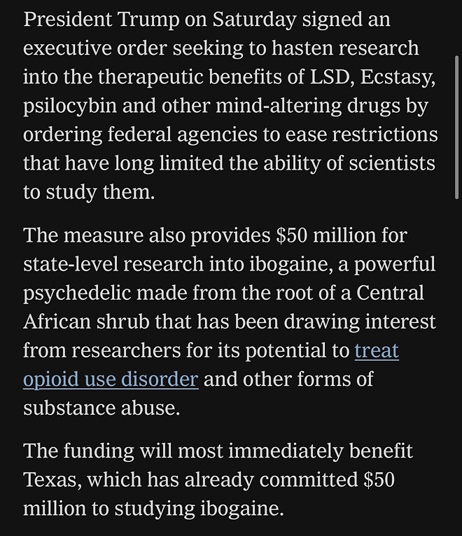 트황상, 향정신성 마약 규제 완화 행정명령 서명