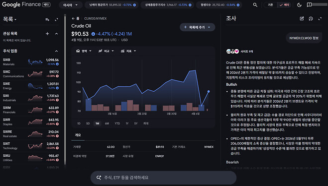 구글 파이낸스 개편