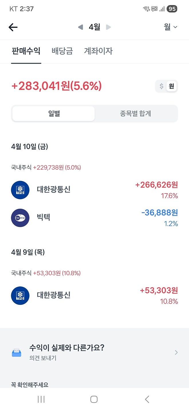 주린이의 첫 주식 구매와 판매 결과